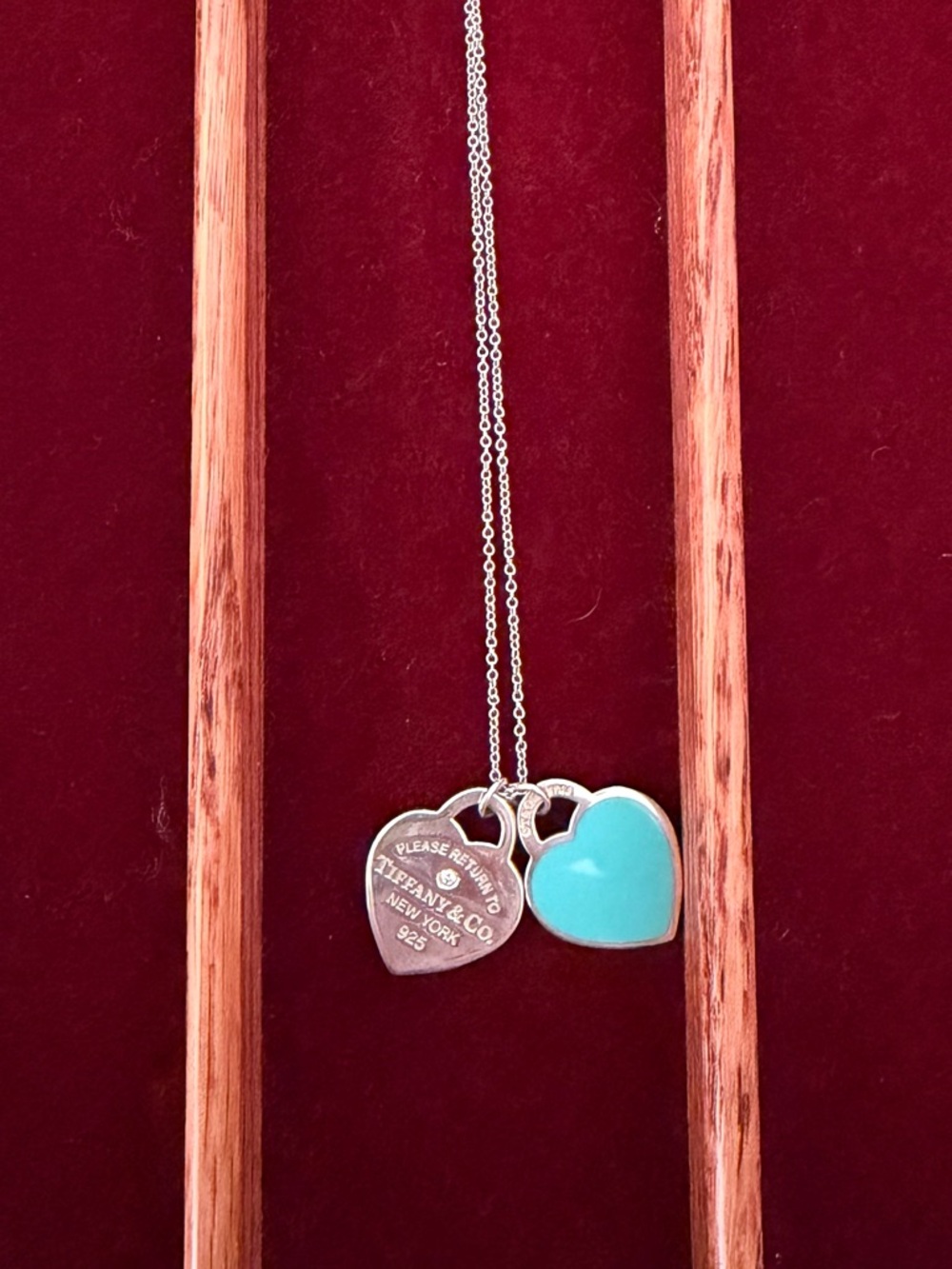 Tiffany & Co. Heart Tag and Turquoise Enamel Pendant Necklace with diamond